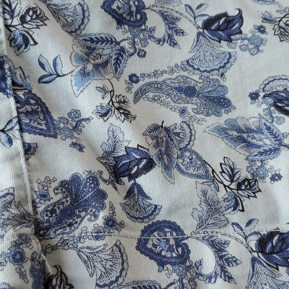 Mens Benson Blue Patterned Chino Short 36 - Picture 2 of 7